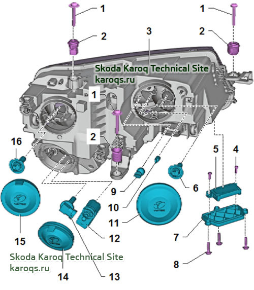 Как снять и установить фары головного освещения на Skoda Rapid