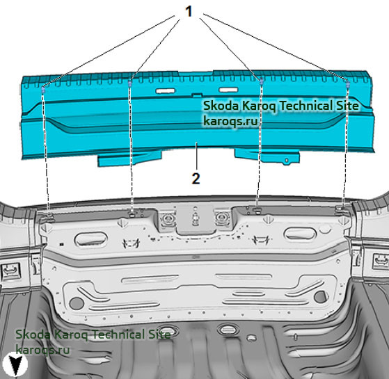 Removing and installing lock carrier trim Skoda Karoq