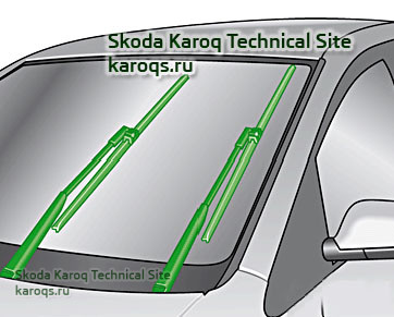 Руководство Стеклоочиститель ветрового стекла, регулировка и сервисное положение. етки от skoda Karol
