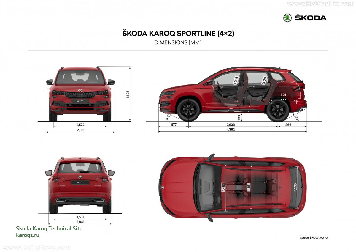 Шкода Карок Габаритные Размеры