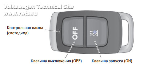 пульт дистанционного управление автономным отопителем VW, Audi, Skoda, Seat